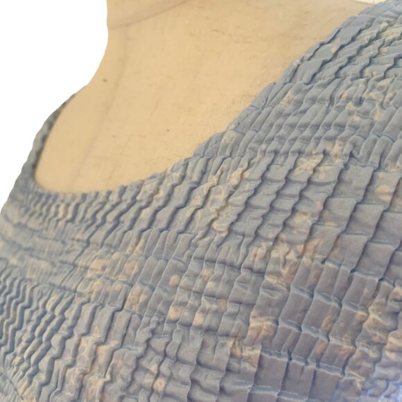 Laura Scott Light Blue Crinkle Style Blouse Tank Top– Petite SP - Picture 8 of 8